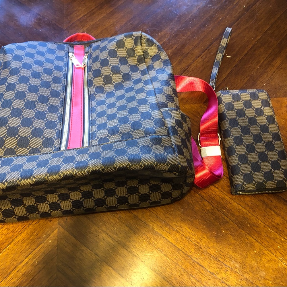 New backpack handbag and matching wallet